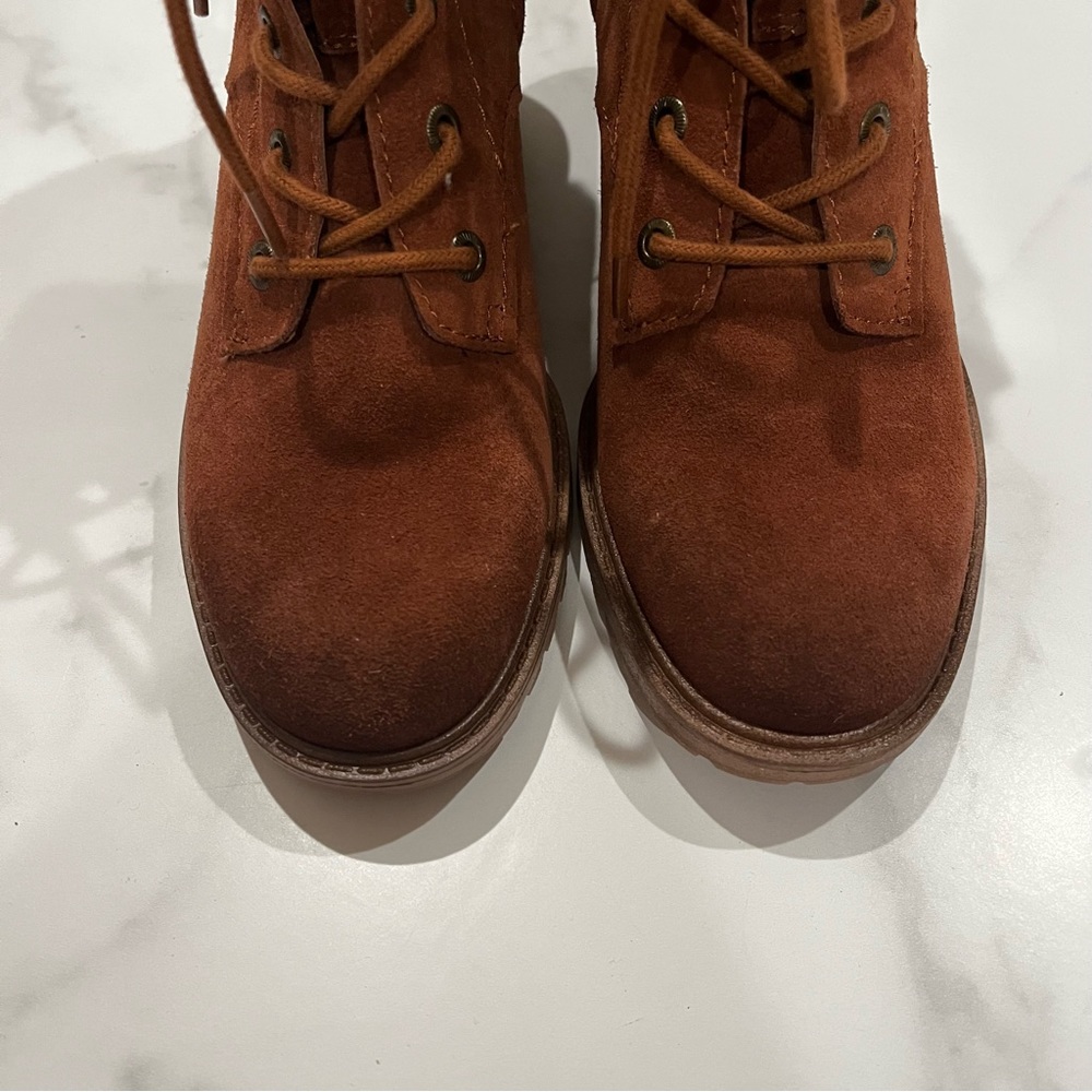 New ZODIAC Gemma Fur Womens Suede Ankle Combat Lace-Up Boots Size 7.5 - Picture 7 of 10